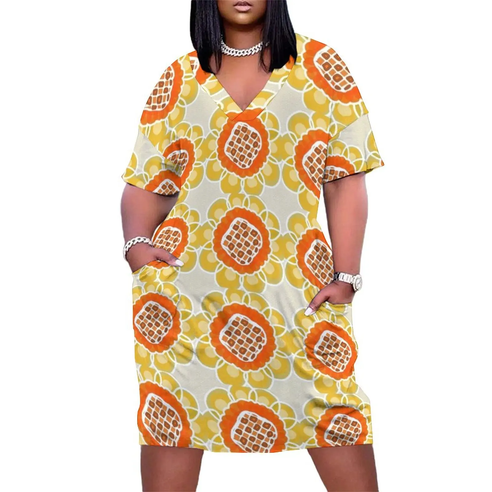 

Floodle Retro sunflower Loose Pocket Dress summer dresses women 2025 evening dress summer dress daily