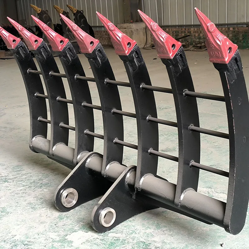 Excavator attachment tool, ground rake, manganese steel wear-resistant, multi-tooth rake, medicinal materials, rubbish rake