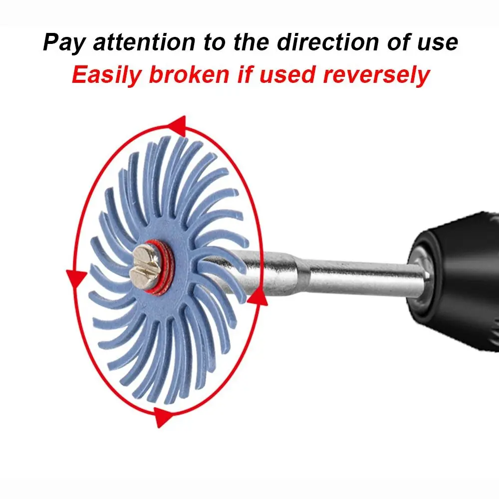 5Pcs 25mm Radial Gap Polishing Grinding Head Abrasive Brush Slit Detail Bristle Disc 2.35/3mm Shank Polishing Wheel