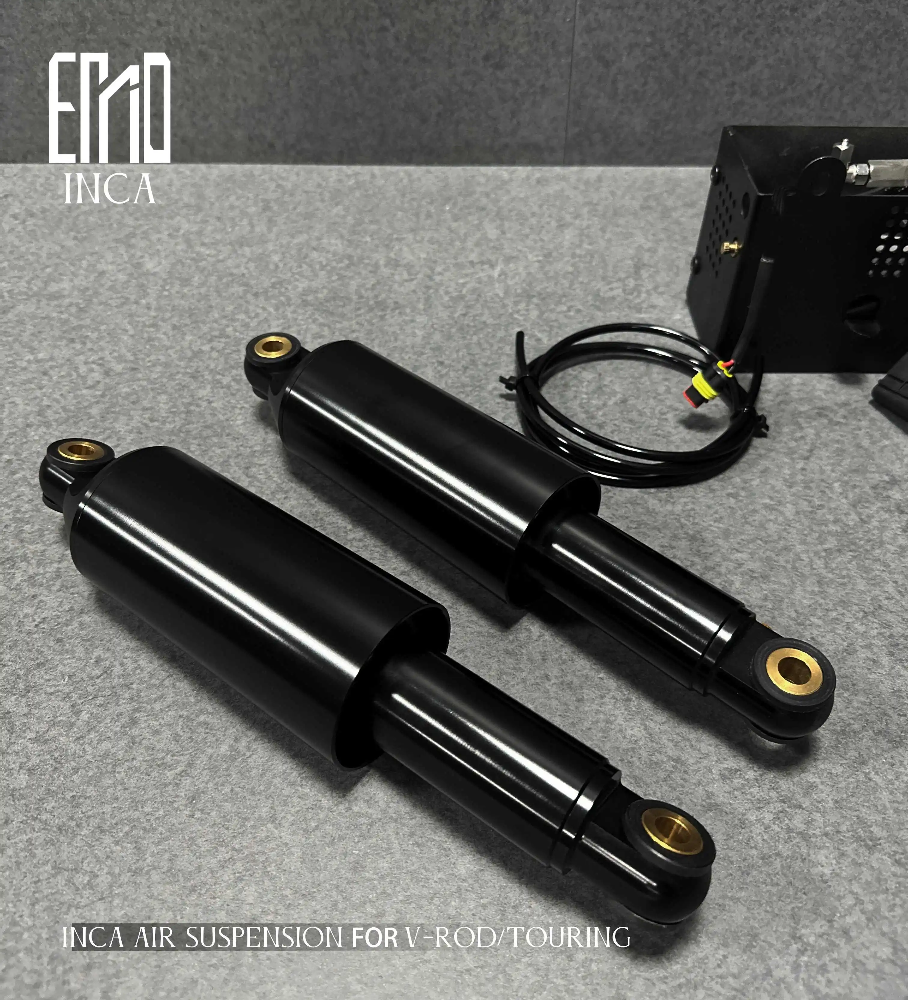 

INCA CUSTOM Air Suspension Air Ride Absorber Shock for Dual Swing Arm High Weight Capacity OEM LOGO Harleydavidson Vrod Touring