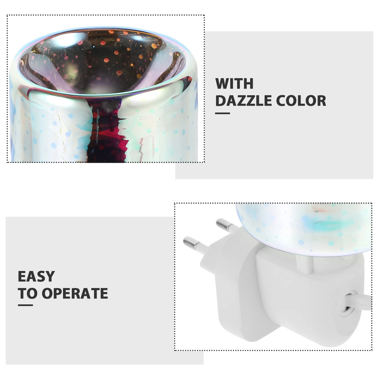 

1Pcs 3D Glass Fragrance Lamp Electric Warmer Smokeless Aromatherapy for Home Spa Yoga Coffee Table Bedside Light