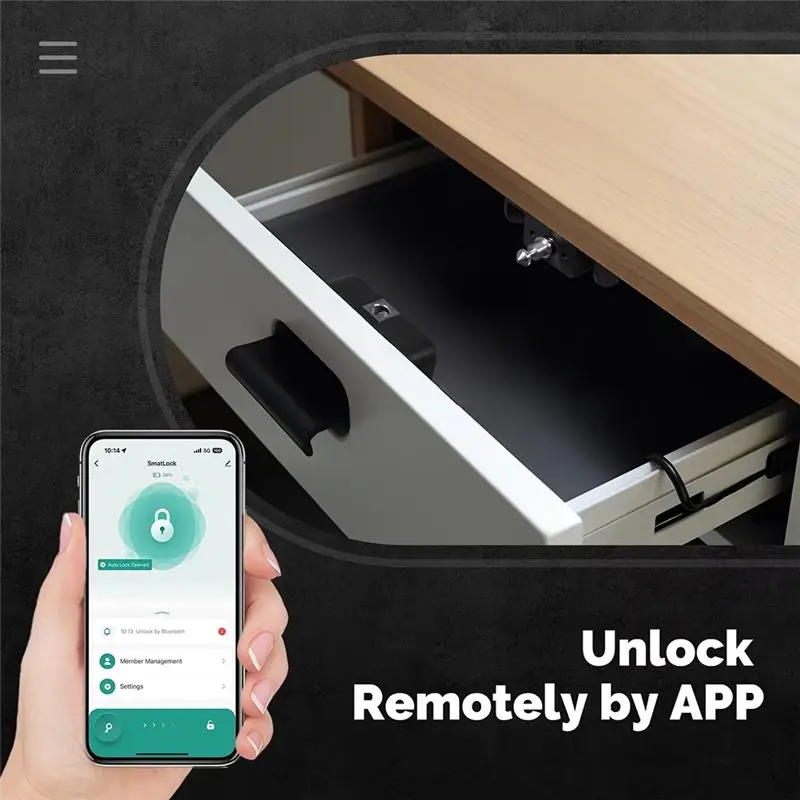 B29C-Tuya Bluetooth Lock App Remote Control Keyless IC Card Unlock For Locker Furniture Drawer