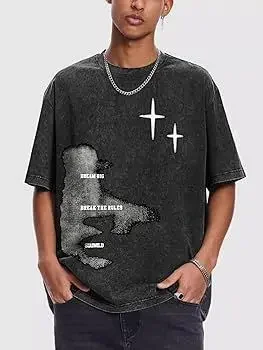 

Мужская и женская футболка с крестом Иисуса, свободная и удобная повседневная футболка с круглым воротником и коротким рукавом для отдыха