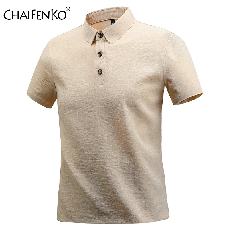 Chinese Style Men Polo Shirt Summer Solid Loos Comfort Breathable T Shirts New Commercial Affairs Casual Simplicity Tops Men