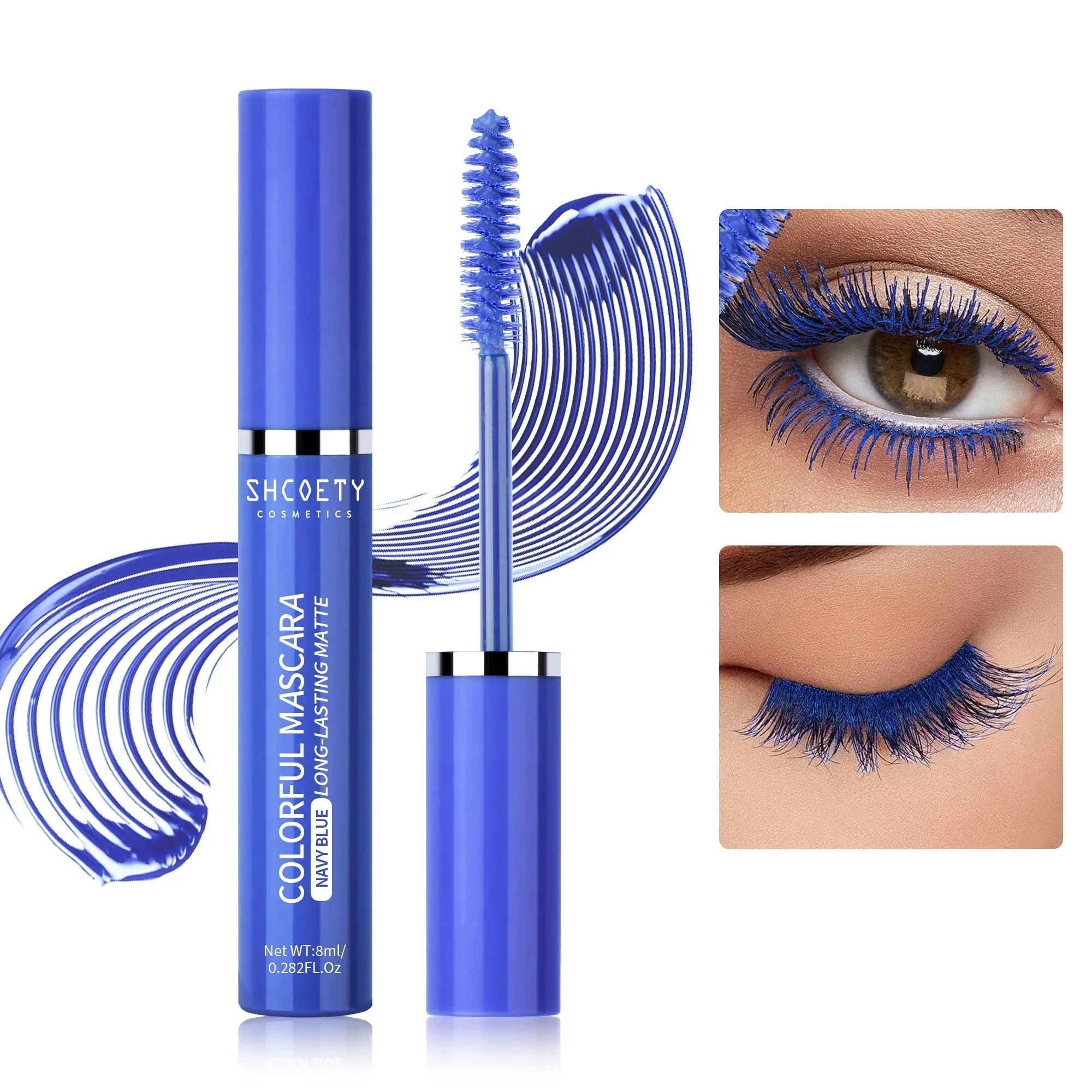 ماسكارا حليقة ألياف سميكة وصلات رموش ، مقاومة للماء ، لا تلطخ ، عيون زرقاء ، خضراء ، وردية ، سوداء ، ماكياج إطالة ، لون أحمر نبيذ