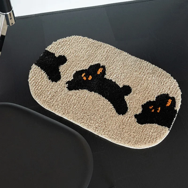 

Nordic Message Bathmat Rug Soft Fluffy Tufted Rabbit Welcome Pad Floor Mat Rugs Bedroom Carpet Bath Room Living Room Home Decor