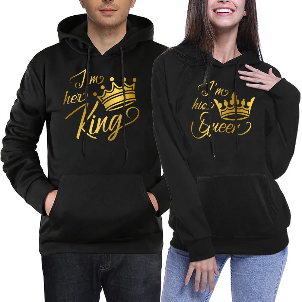 

Sweet Letter I’m His Queen or Her King Print Women Men Hoody New in Hoodies & Sweatshirts Harajuku Fashion Oversized Hoodies