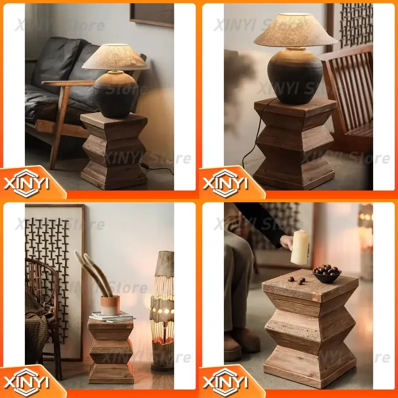 for edge a few tea table for retro old living room small coffee table for B & B wabi sandy wind solid wood decoration large