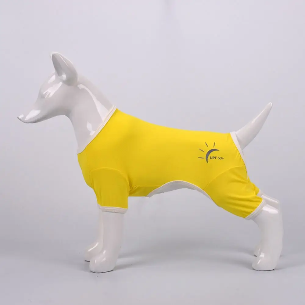 Ropa elástica de protección UV para mascotas, chaleco elegante de cuatro patas de Color sólido para cachorros, fácil de usar tira reflectante, ropa de Camping para perros