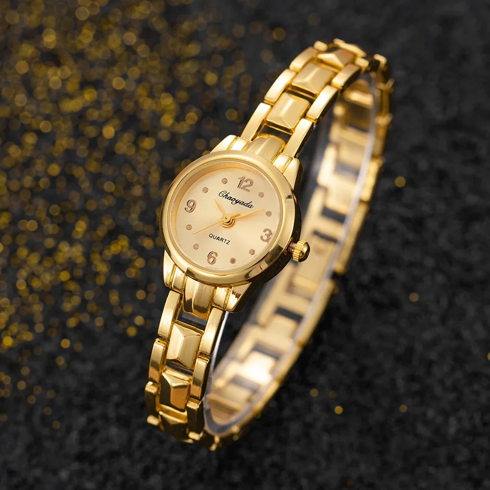 2 pezzi orologio da donna in oro moda donna braccialetto al quarzo orologio da polso orologi analogici eleganti di lusso orologio da donna regalo per la fidanzata