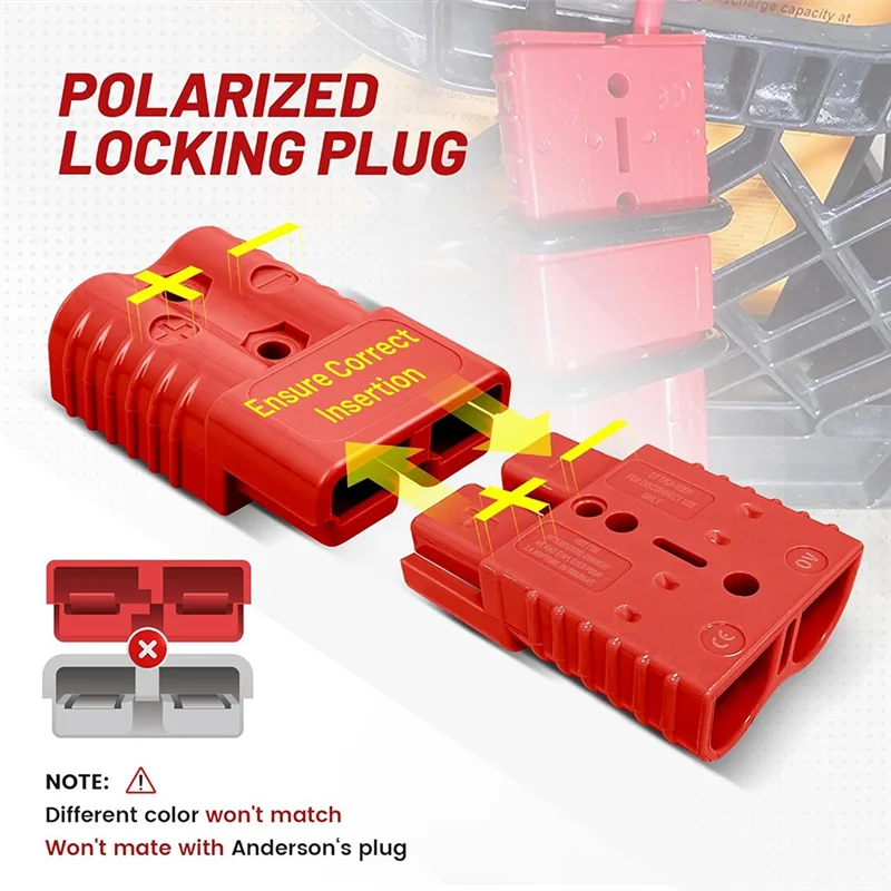 

2PCS Battery Quick Connector 2-4 AWG Jumper Cable Plug Flame-Retardant Anderson Type Plug Power Quickly Connect