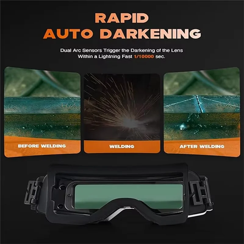 

4/5-9/9-13 New True Color Auto-Dimming Welded Head Goggles With Grinding, For TIG MIG ARC Plasma Cutting-ABQU