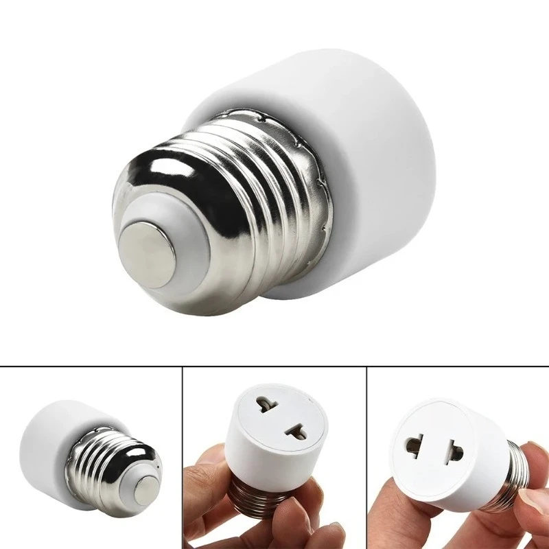 Hot Sell Practical White E27 Plug Bulb Holder Light Fixture Bulb Base Adapter Lamp Socket U S /EU