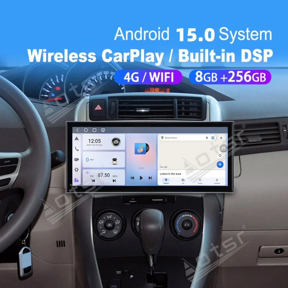 

15,8-дюймовый Android-экран, автомобильное радио Qualcomm Carplay для Toyota Verso 2010~2015, автомобильное авторадио, мультимедийный плеер, GPS-навигатор, головное устройство