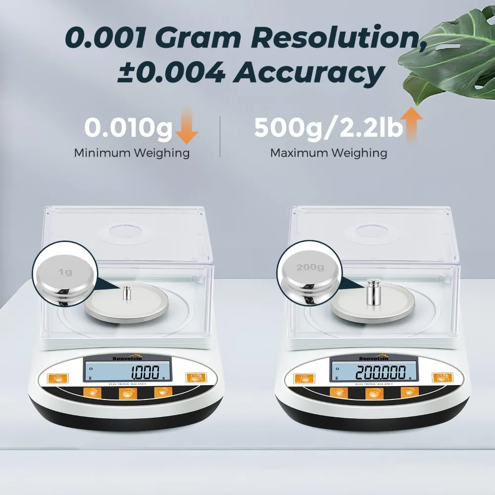 ميزان تحليلي 100 جرام × 0.001 جرام مقياس مختبر عالي الدقة مقياس إلكتروني دقيق للمختبر العلمي 1 مليغرام