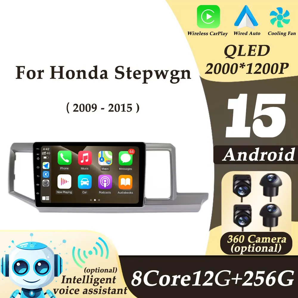 10 inch GPS Navi Multimedi Player Video Audio Car Radio for Honda Stepwgn 2009 - 2015 Android Auto CarPlay Split Screen DSP WIFI