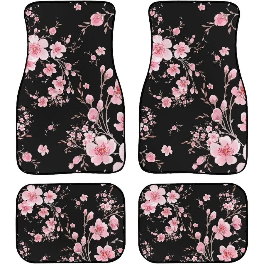 

Автомобильные коврики розового цвета вишни, универсальные акварельные коврики с ручной росписью и красивыми цветущими ветвями, напольные коврики для Ca
