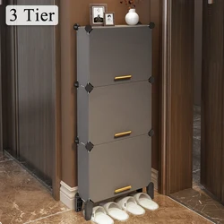 Entryway Shoe Cabinet Ultra-thin Hidden Shoe Cabinet Simple Narrow Shoe Rack Home Door Shelves Suitable for Hallway Living Room