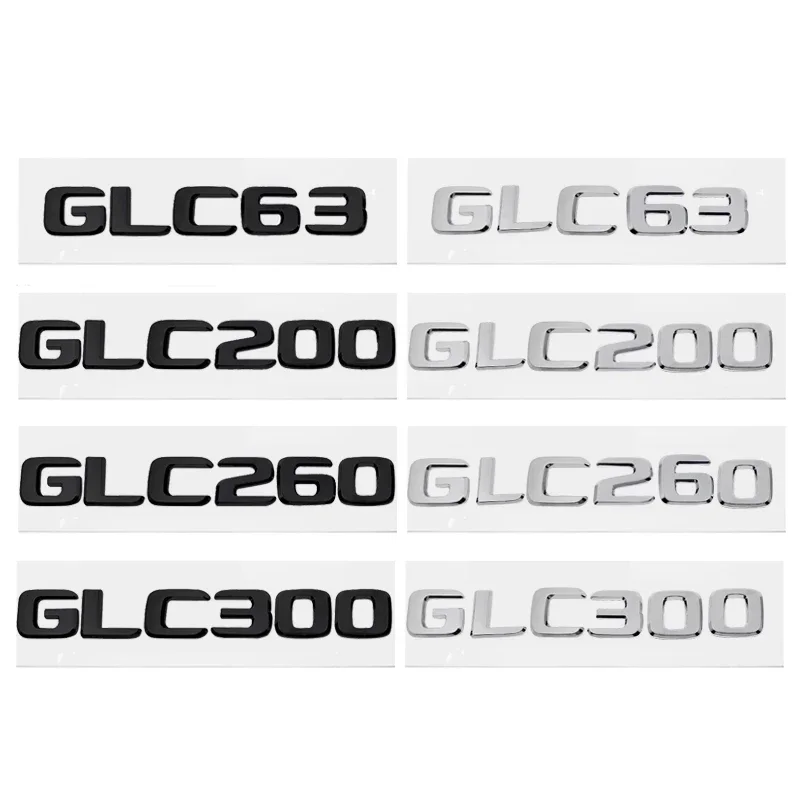 ABS Car Letter Sticker Tail Trunk 3D Emblem Badge Decals for Mercedes Benz GLC63 GLC200 GLC260 GLC300 Auto Accessories