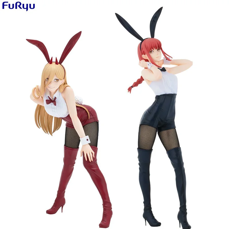 New Hot Sale Original Furyu Genuine Chainsaw Man Action Figures Makima Power Bunny Girls Anime Model Collectible Dolls Toys Gift