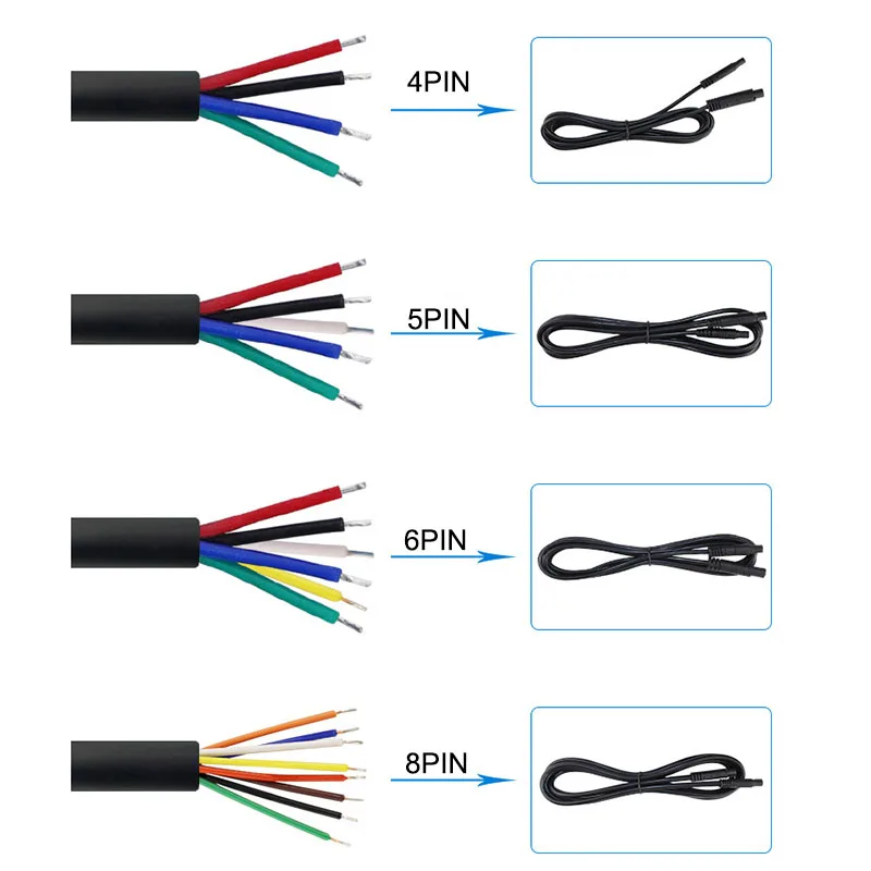 4/5/6/8pin core Car DVR Camera Extension Male to Female Cord connector power Cables HD Monitor Vehicle Rear View Camera Wire