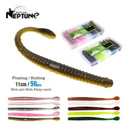 50pcs Fishing Lures Set Floating Slug Lure Sinking Earthworm Soft Artificial Silicone Bait Sea Wobbler Worm Bait All for Fishing