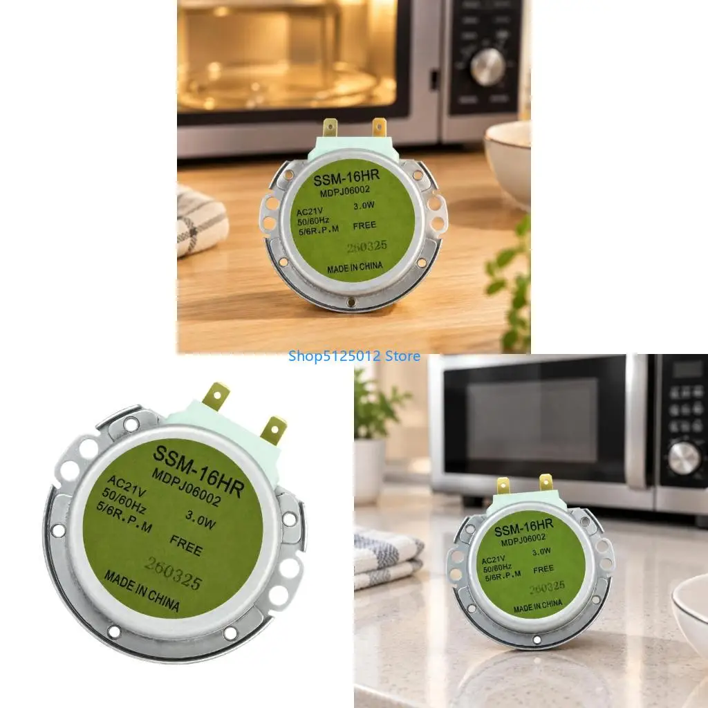 G8TC Microwave Tray Drive Motor with Three-Step Removal and Installation Process, Metal Construction, Flanged Housing and Two