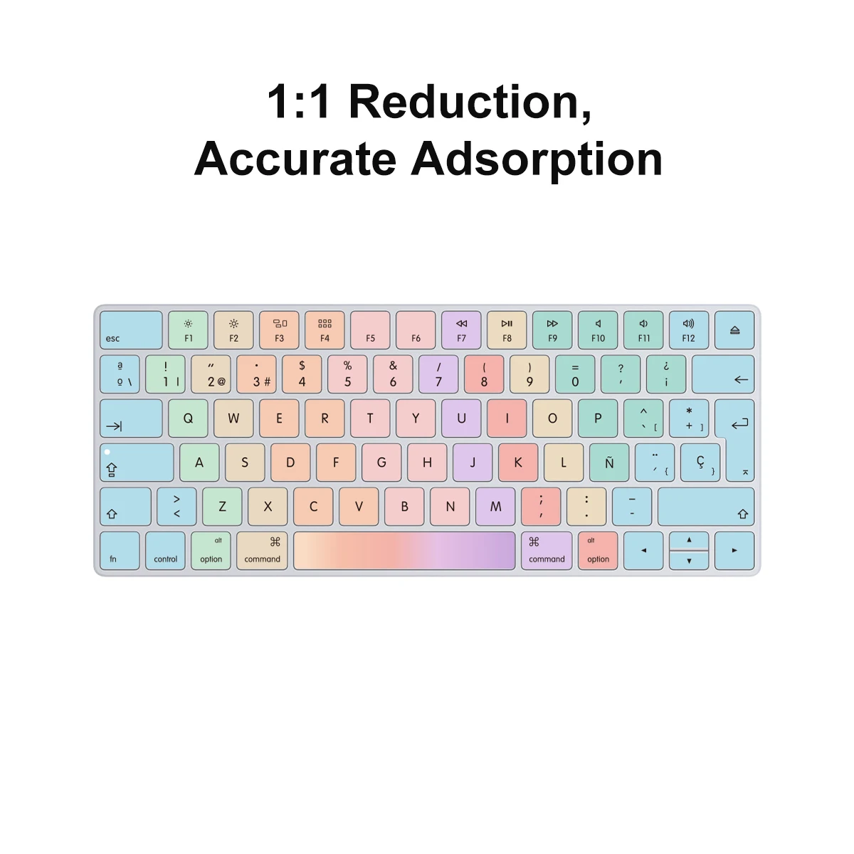 Candy Color Block Spanish & English Keyboard Cover EU for Magic Wireless Keyboard MLA22LL/A (A1644,2015 Released),Soft Touch