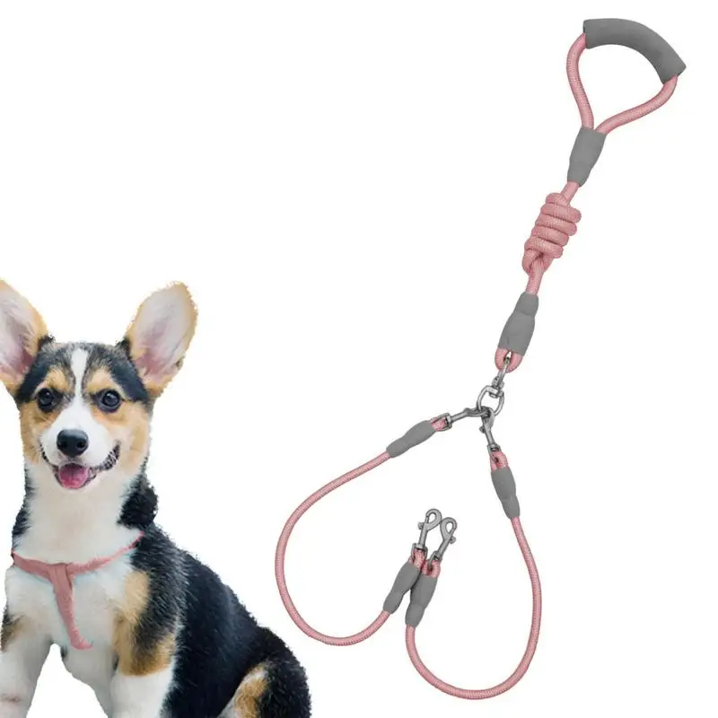 Dog Large Dogs Double-Headed Training Traction Rope Two Traction Rope Anti-Winding With Comfortable Handle For Dogs