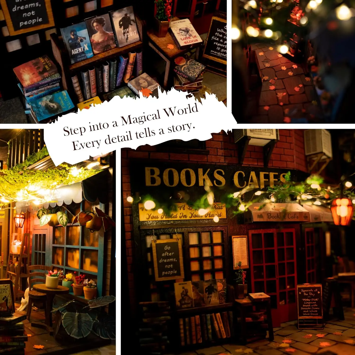 Book Nook DIY Kit - Dreamy - Miniature House Dollhouse Kit for Adult and Teens, Desgined in USA, Booknook Bookshelf Decor Alley