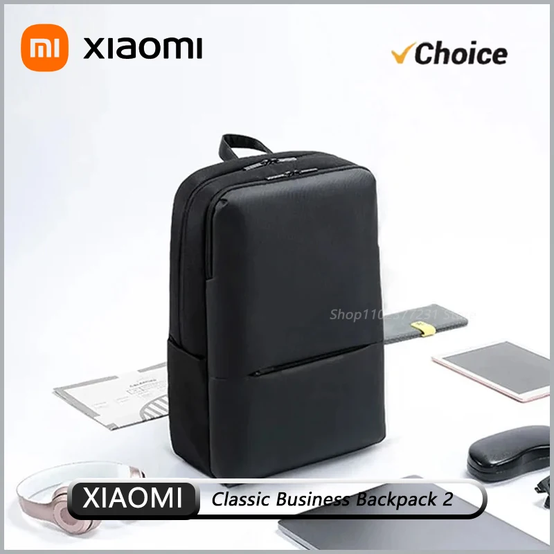 新しいxiaomiクラシックビジネスバックパック2ファッションラップトップバッグ、男性と女性のための旅行用大容量バックパック