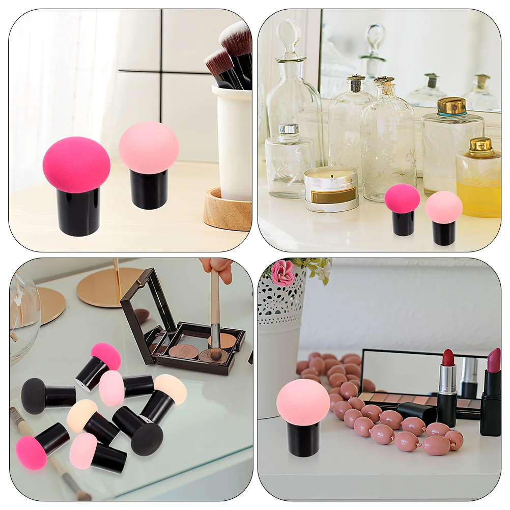 6 stuks droge natte make-up spons paddestoel ontwerp bladerdeeg voor zachte huidvriendelijke tool vrouwen schoonheidsaccessoire