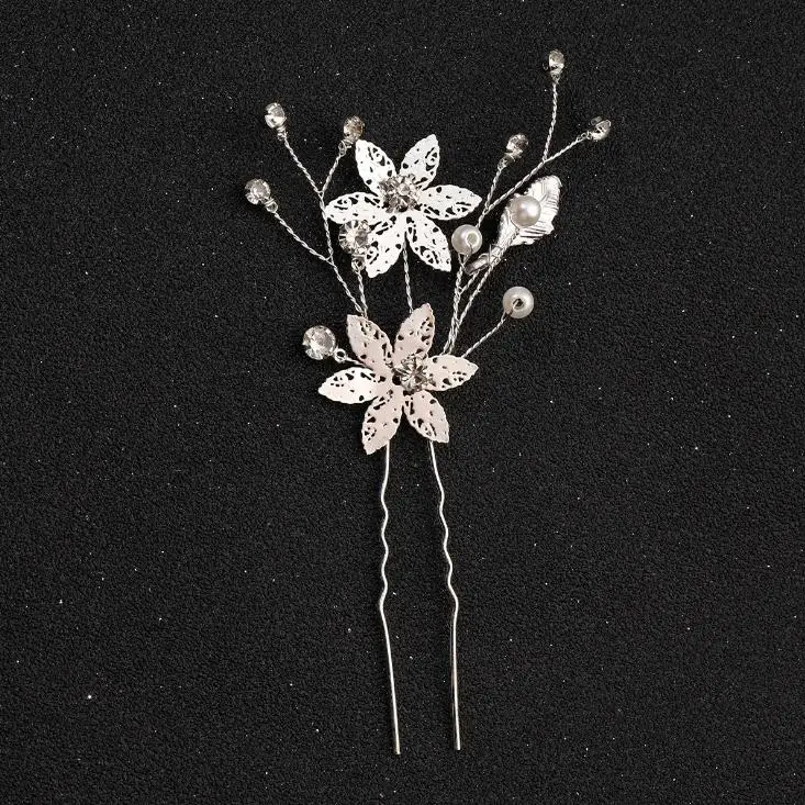 Flower Hairpins para Mulheres e Meninas, Pinos De Cabelo De Casamento, Acessórios De Jóias, Clipes De Cabelo Da Moda, Penteados De Noiva, 1PC