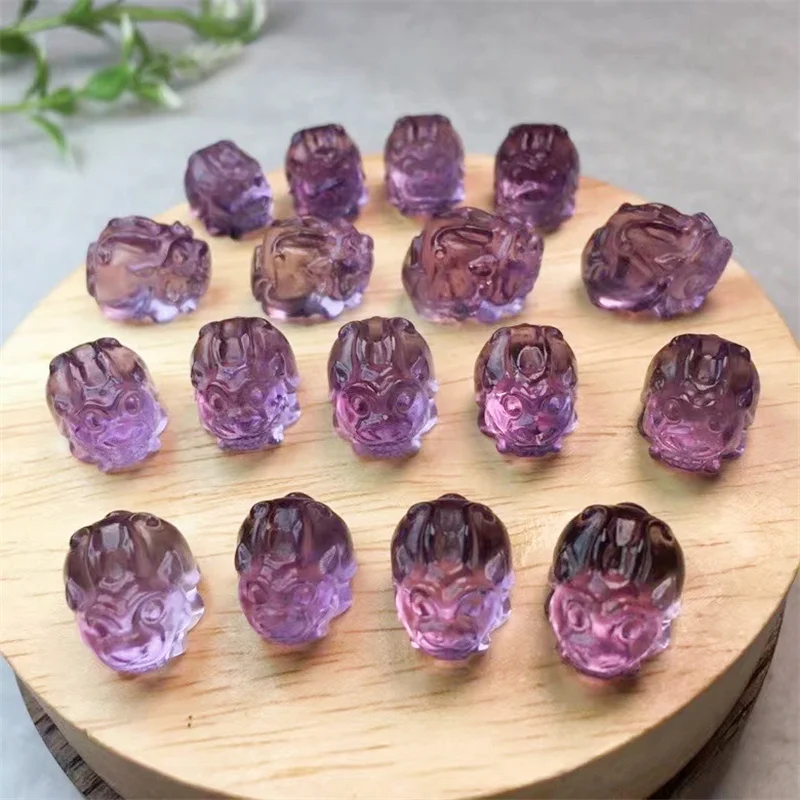 

5PCS Natural Amethyst Dragon Turtle Carving Figurine Gift Fashion Jewelry Women Man room decoration Christmas Gift 15MM