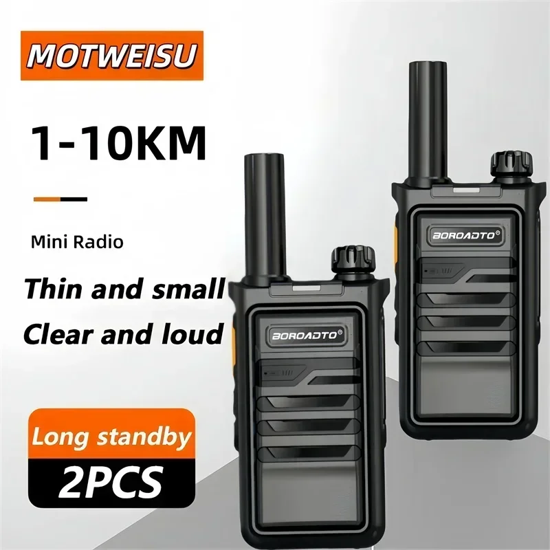 2個セット-ミニポータブルuhf無線機-400-470mhz-voxハンズフリー機能付き-急速充電-プロ仕様-双方向無線機-アウトドア用