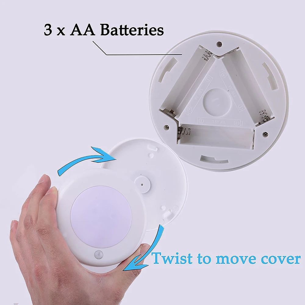 9Led Round Mini Night Light Motion Sensor LED Battery Powerd Bedroom Stair Wall Lamp Bedroom Closet Light Wireless Cabinet Light