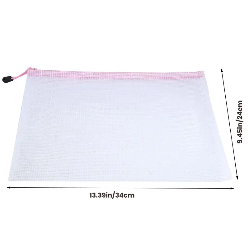 ABRI-12PCS A4 Plastic Zip Wallets A4 Zip Lock Bags Document Folders Waterproof Travel Storage Pouch