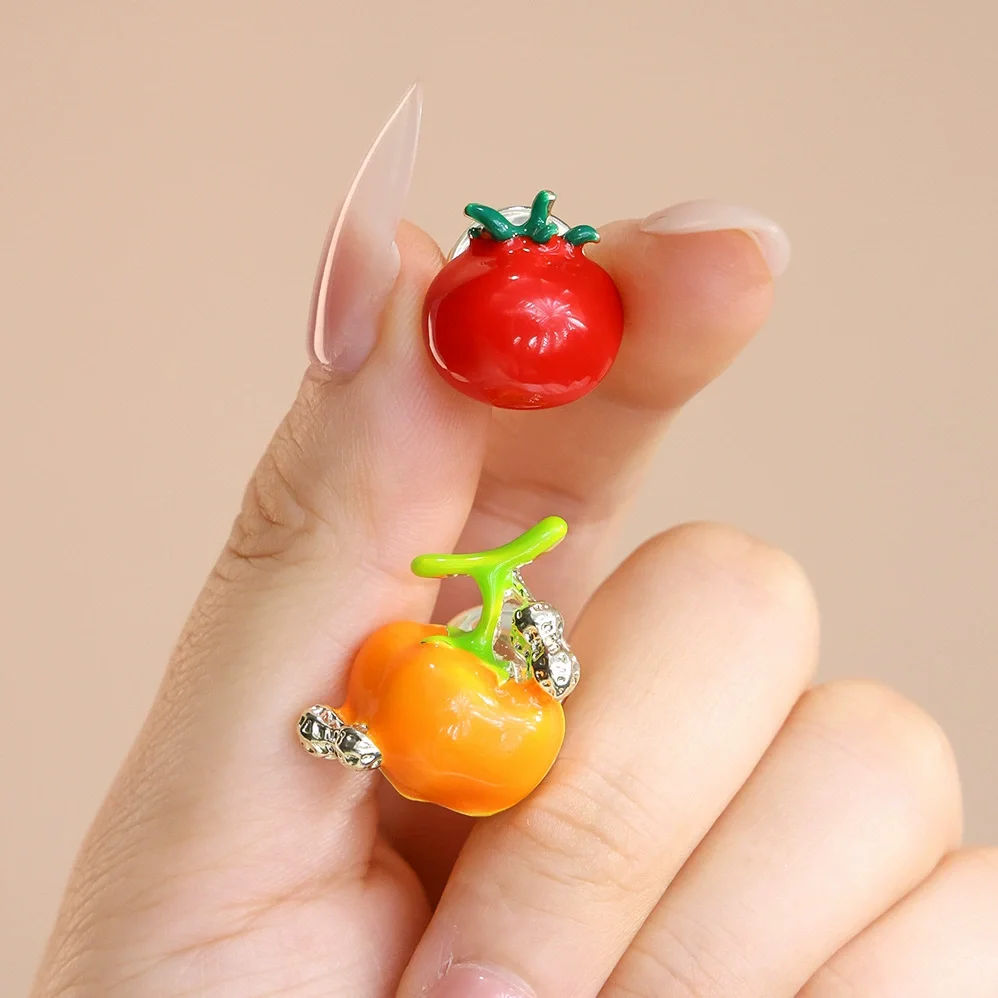 Enamel Fruit Brooch for Women, Cute Yellow Lemon Apple Cherry Pin, Vegetable Lapel Badge for Wedding Party Clothing Jewelry Gift