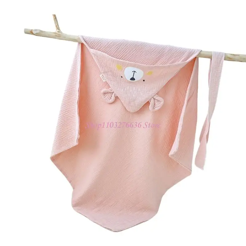 R6FD Cotton Multipurpose Infant Wrap Blanket Bath Towel & Nursing Wrap for Infants
