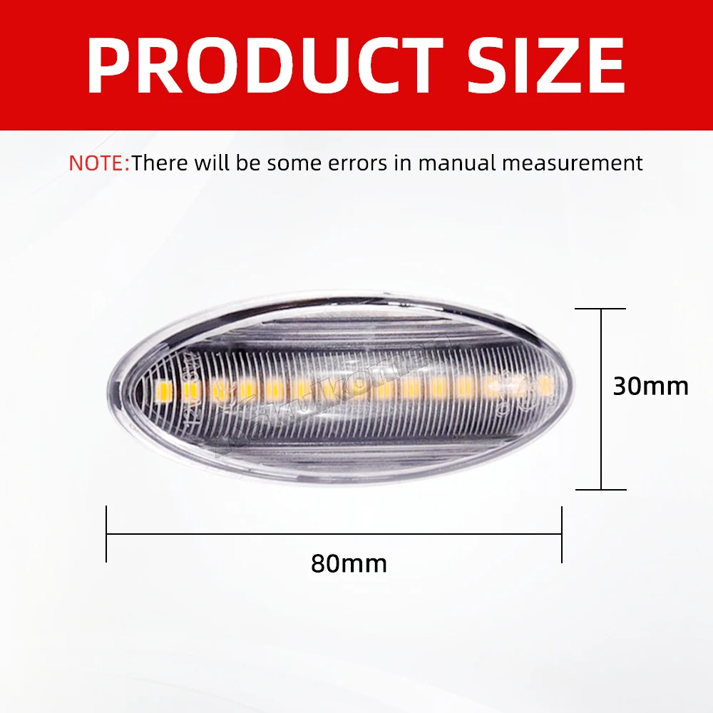 LED Dönüş sinyal ışığı Dinamik Yan Işaretleyici Çamurluk Sıralı