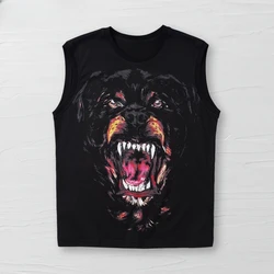 Men Women Vest Top Big Dog Graphics Print Tank Four Seasons Sleeveless Bottoming Shirt Hip Hop Trend Gothic Casual O-Neck Vest