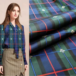 Jacquard Yarn-dyed Fabric Plaid Bee Pattern Dress Suit Shirting Fabrics Brand Fashion Design Diy Sewing Wholesale Cloth by Meter