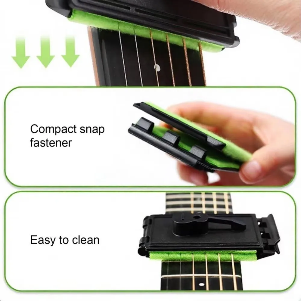 2Pcs Efficient Bass Strings Scrubber Green Protect Guitar String Cleaner Brush Deep Cleaning Save Time Guitar Fretboard Rub Bass