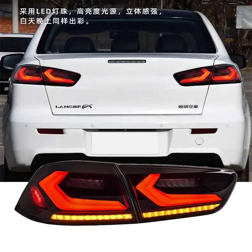 

For Mitsubishi Lancer & EVO X Tail Light Assembly EVO 2008-2020 Modified Corvette Model LED Running Water Turning Rear