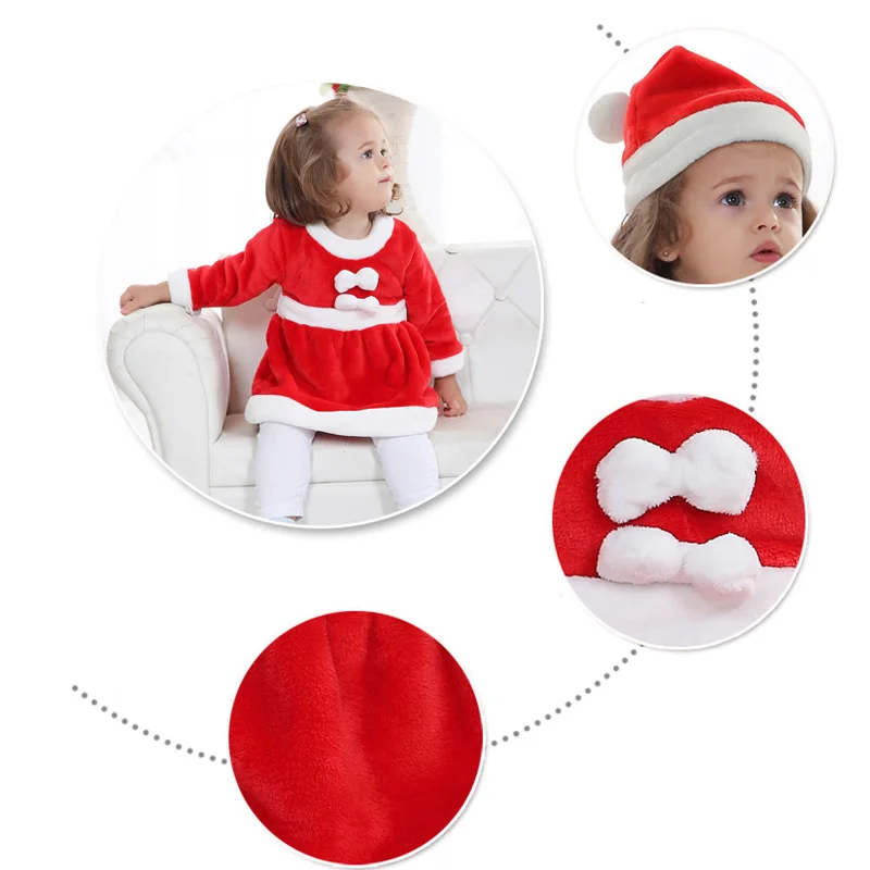 Kids Santa Claus Romper with Hat Toddler Boy Girl Party Baby 2025 New Year Christmas Costume Jumpsuit Cosplay Xmas Clothing Set