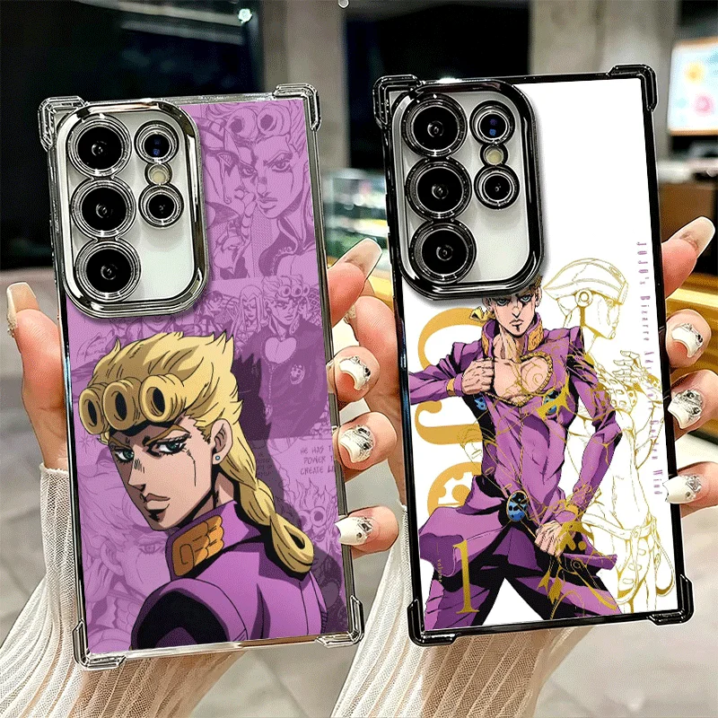 JoJo Adventure Giorno Giovanna Plating Phone Case For Samsung Galaxy S26 S25 Edge S24 S23 Ultra S22 S21 Plus S20 FE Anti-Fall Pr