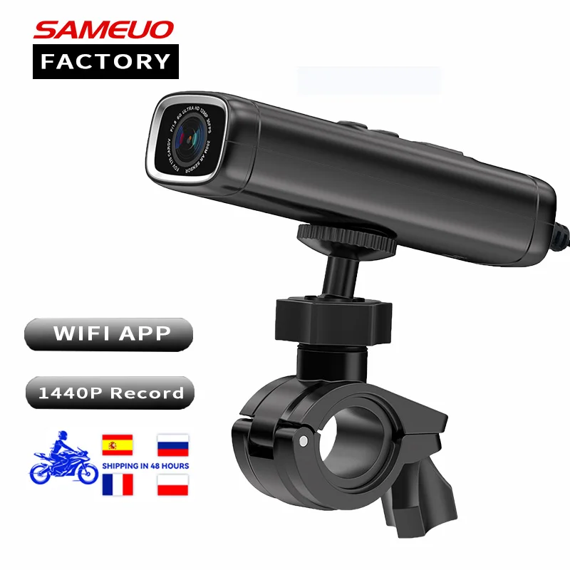 Motorcycle Cam Dash Camera Waterproof Video Recorder WiFi 1440P Night Vision Motor App Motorbike Auto Dvr Motor Cameras Dashcam