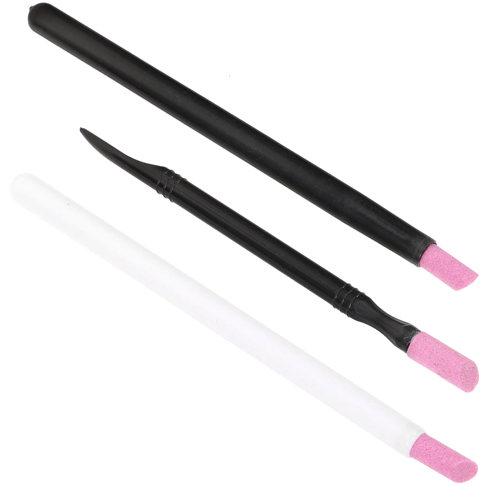 3 szt. Pióra Dwustronne z Kamieniem Pumeksowym do Usuwania Martwego Naskórka, Narzędzie do Manicure, Zestaw do Pielęgnacji Paznokci, Polerowanie Paznokci