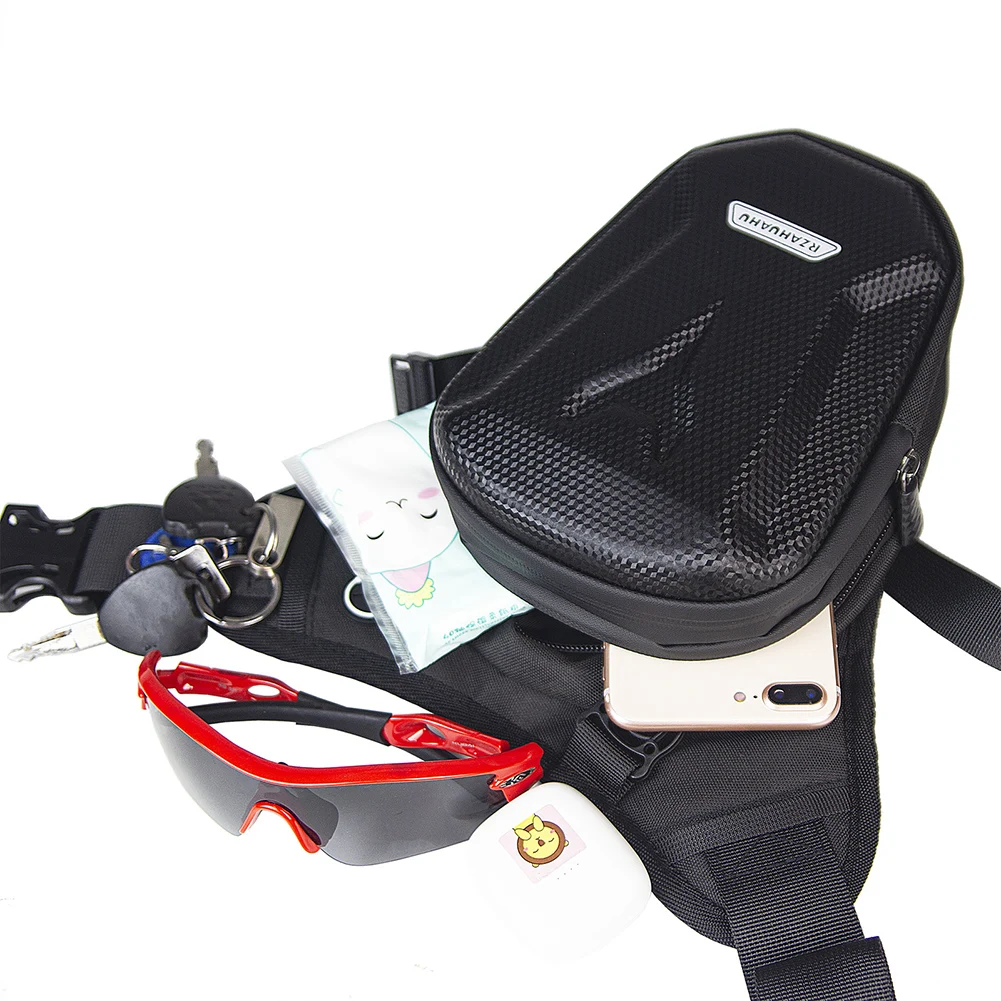 RZAHUAHU Bolsa lateral para pierna de motocicleta, carcasa dura de EVA, riñoneras informales para exteriores, bolso para teléfono móvil para motocicleta, paquete de cadera