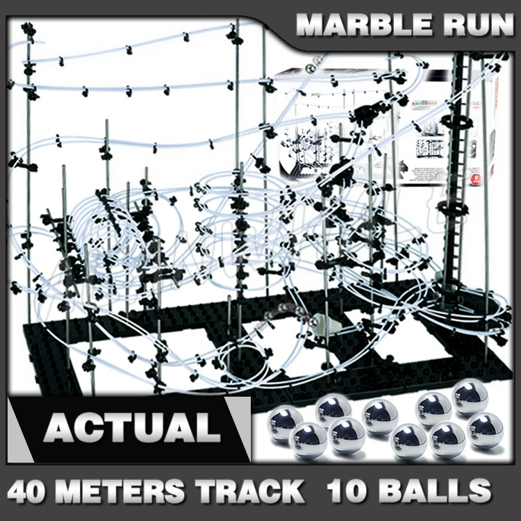 

Рельс высокого уровня 4000 см, 8 Challenger Marble Run, американские горки, электрический лифт, модель здания, игрушки для мальчиков, скульптура с катящимся шаром